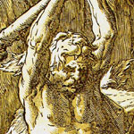 Detail from Hendrik Goltzius' "Hercules & Cacus". Chiaroscuro woodcut.